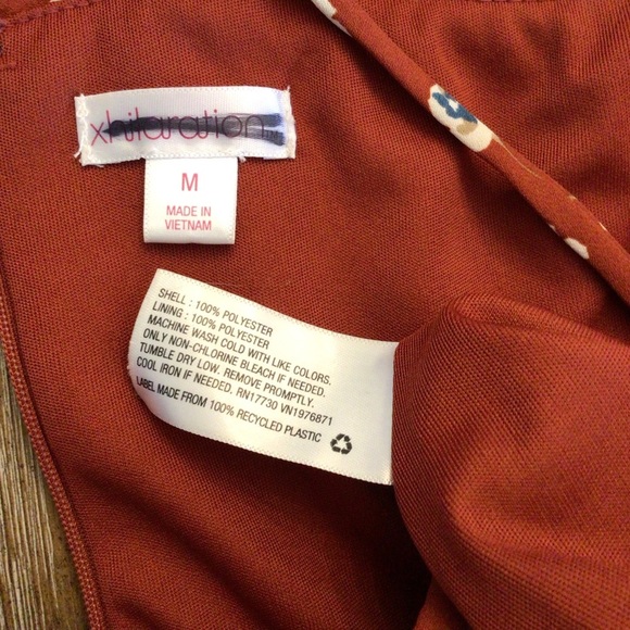 Xhilaration Rust Red Floral Ruffle Sleeveless Mini Dress Size Medium - Picture 7 of 8